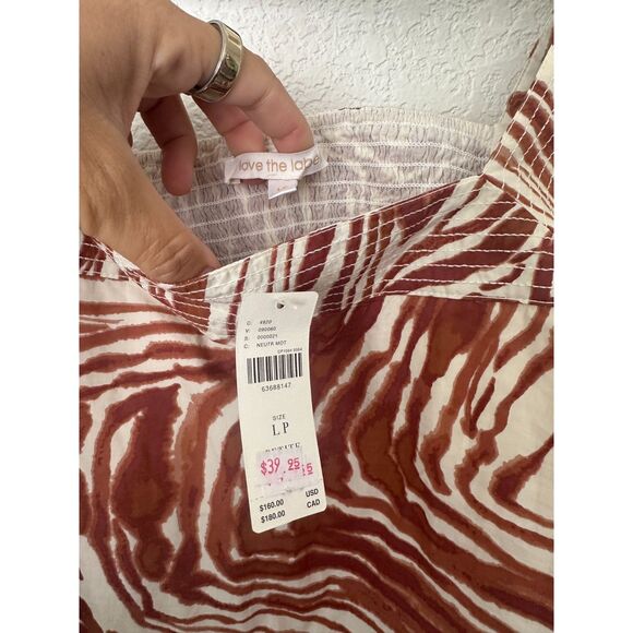 Anthropologie Love The Label Smocked Eyelet Puff Balloon Sleeve Blouse NWT PL - Picture 11 of 13